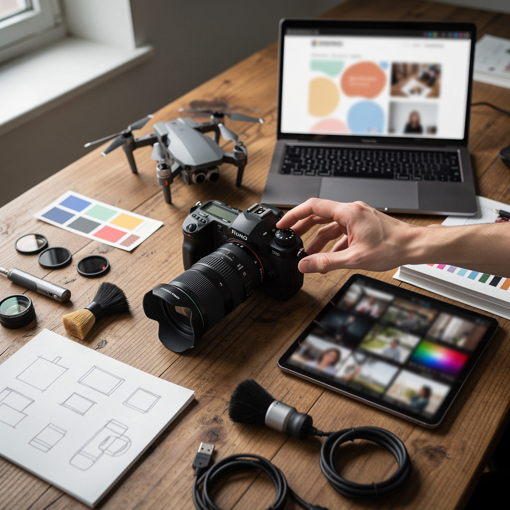 41 Media portfolio showcase featuring professional photography, videography, drone footage, and web design projects